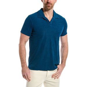 Grayers Mens  Riviera Terry Cloth Polo Shirt, Blue
